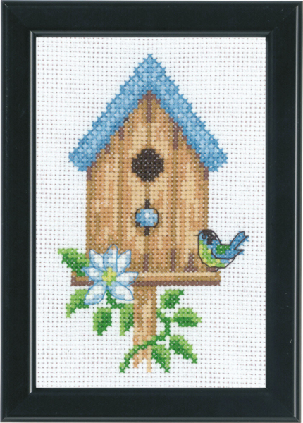 Broderikit Fågelhus Beige 9 x 14 cm