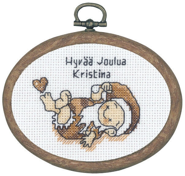 Broderikit Liggande tomte m/5961/60 9 x 7 cm