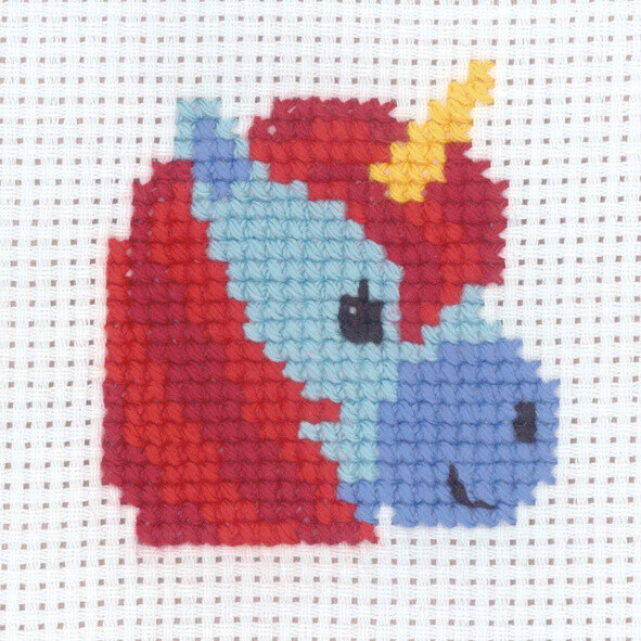 Broderikit Enhörning 8 x 8 cm