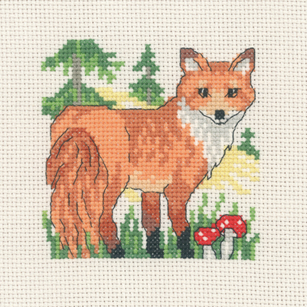 Broderikit Räv 12 x 12 cm