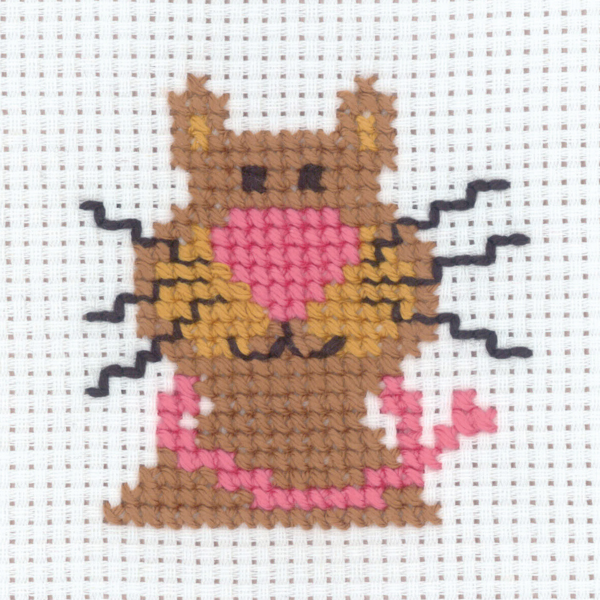 Broderikit Katt 8 x 8 cm
