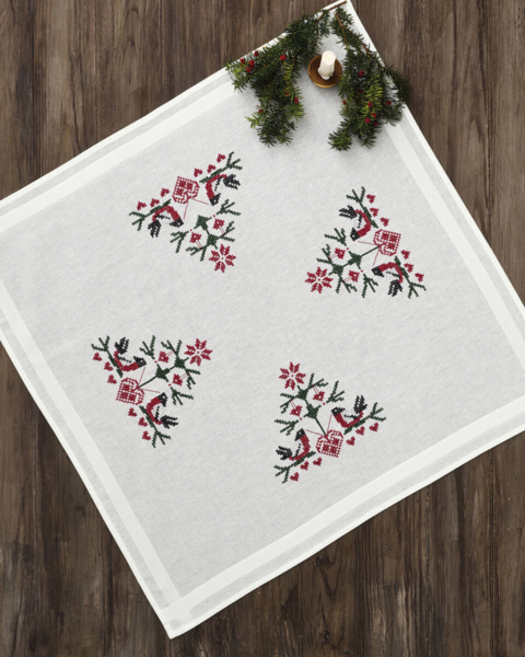 Broderikit Fåglar med hjärtan XXX 80 x 80 cm