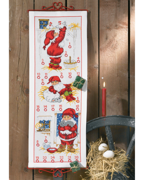 Broderikit Tomtar i stallet 5125/32 32 x 85 cm