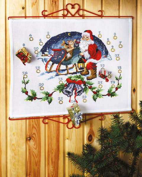 Broderikit Jultomte/släde 55x40 cm B5125/55x2