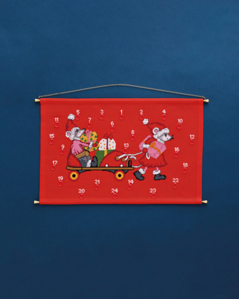 Broderikit Mus i rullskridskor 46 x 30 cm B5205/46