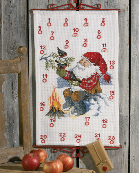Broderikit Tomte v/ eld B5125/35 35 x 56 cm