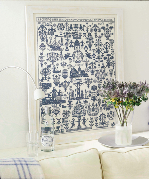 Broderikit Namnduk anno 1830 blå 50 x 72 cm