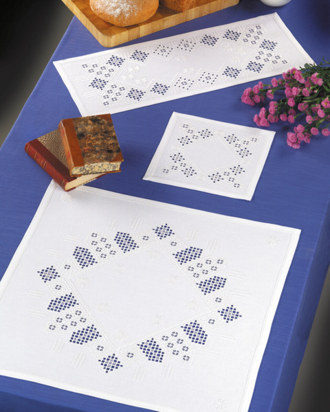 Broderikit Vitt på vitt 27 x 70 cm