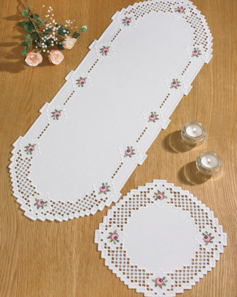 Broderikit Hardanger rund 30 x 79 cm