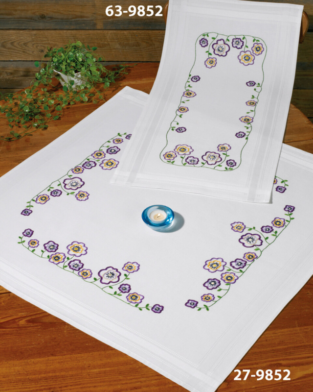 Broderisats Blomster flor 40 x 80 cm