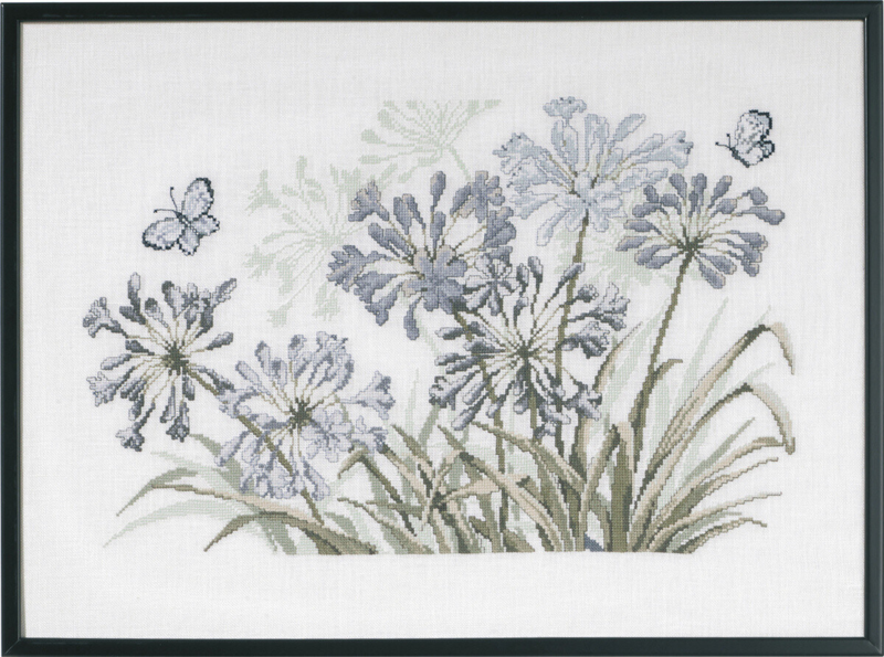 Broderikit Grå Agapanthus R5632 58 x 42 cm