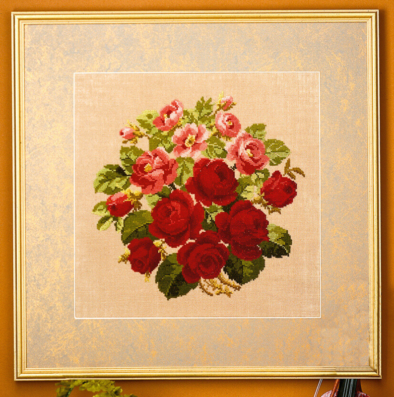Broderikit Gamla rosor 42x42 cm 5605/82