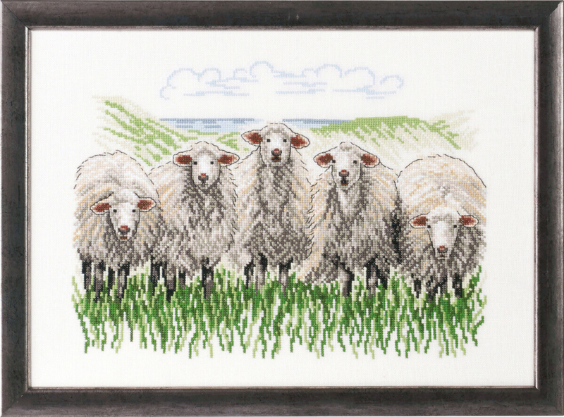 Broderikit Får på fältet R5344 41 x 29 cm