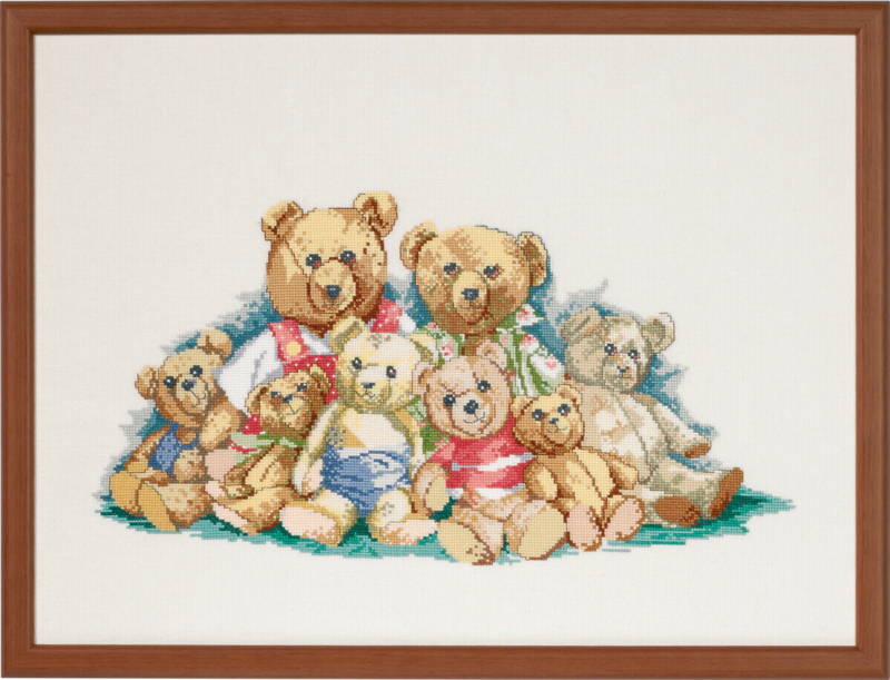 Broderikit Bamsefamilj 54 x 40 cm