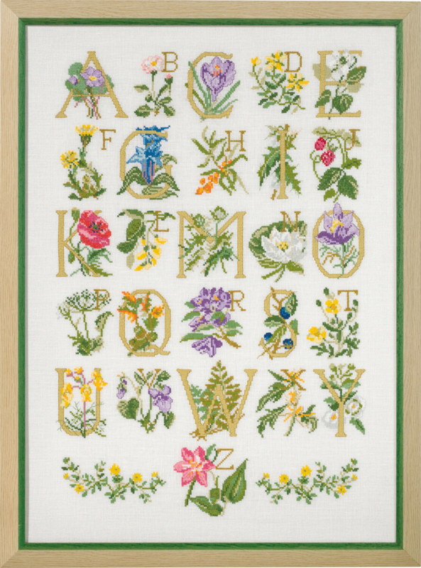 Broderikit Blommor ABC 45 x 62 cm
