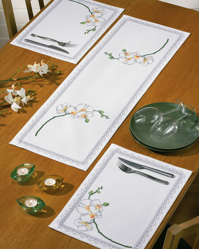 Broderikit Orkidé 31 x 94 cm