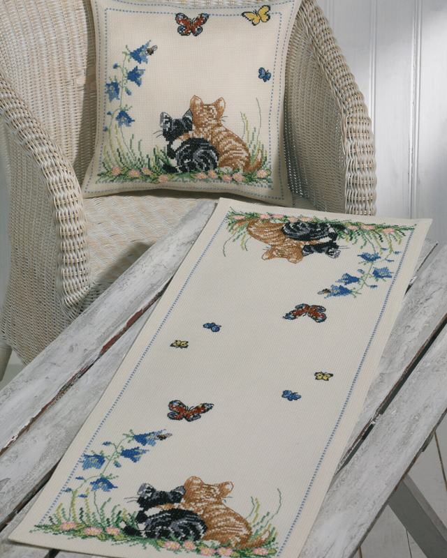 Broderikit Kattvänner 35 x 95 cm