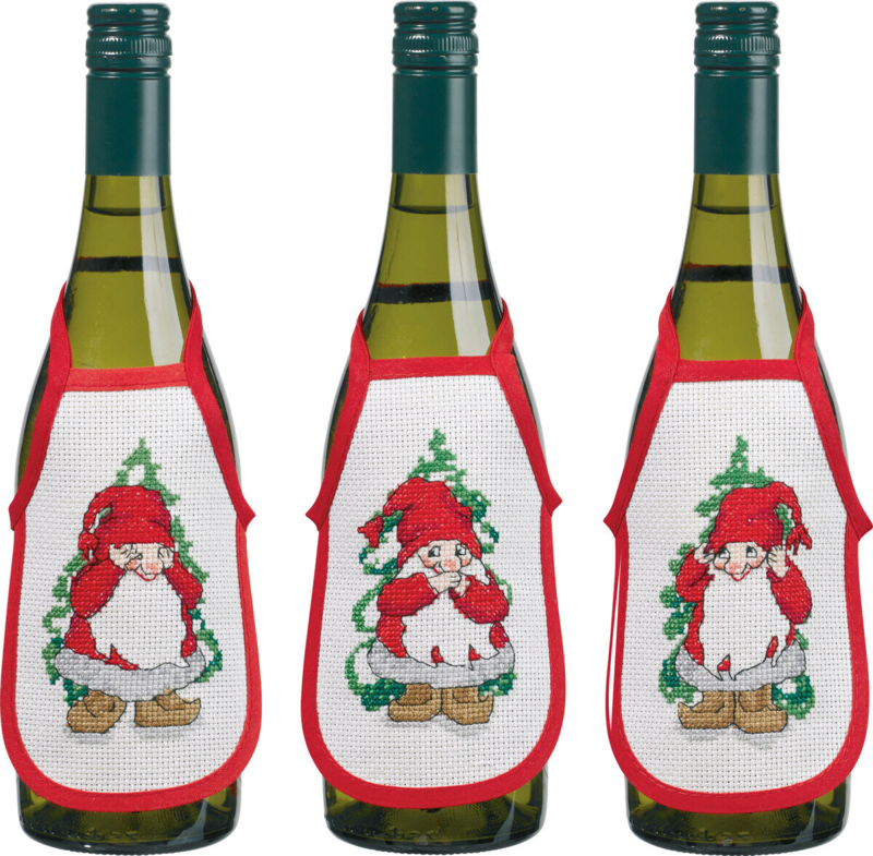 Broderikit Tre tomtar 3-pack 10 x 15 cm