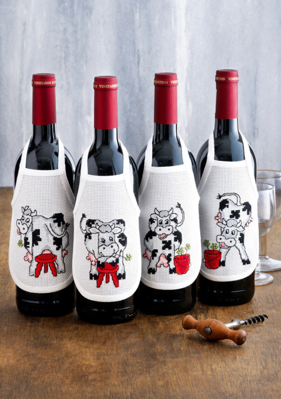 Broderikit Ko, pall och hink 10 x 15 cm