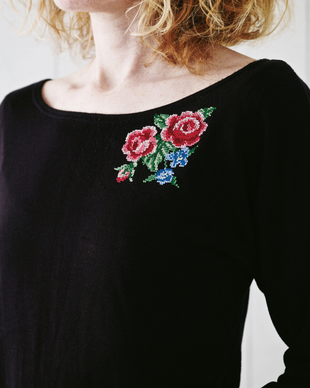 Broderikit Rosor 10 x 10 cm