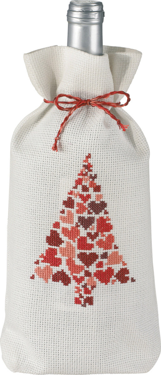 Broderikit Julgran m/ hjärtan 16 x 28 cm