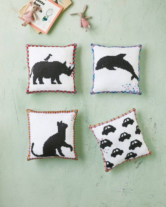 Broderikit Noshörning 27 x 27 cm