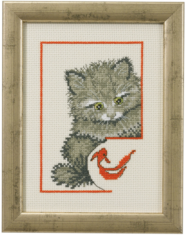 Broderikit Kattunge m/ slöjstjärt R5359 15 x 20 cm