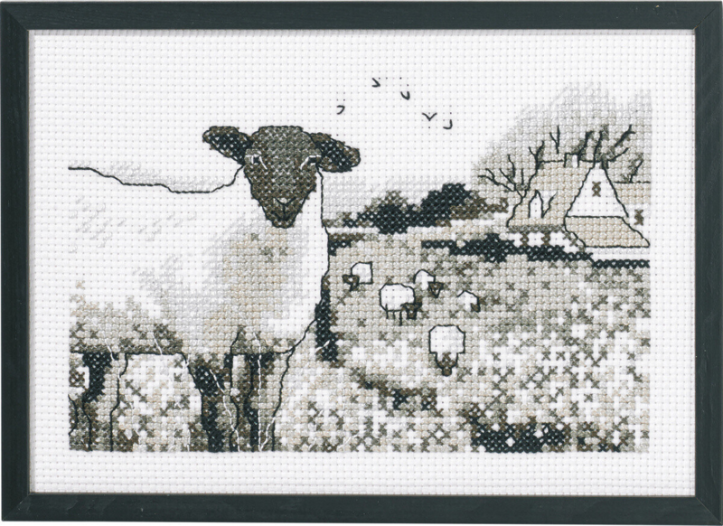 Broderikit Får på ängen 20 x 29 cm