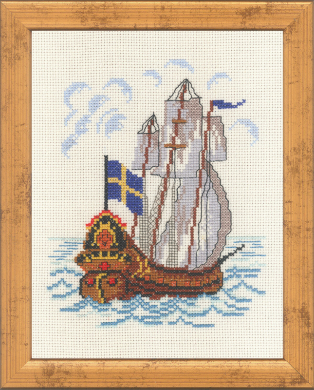 Broderikit Skepp svensk R5352 21 x 26 cm