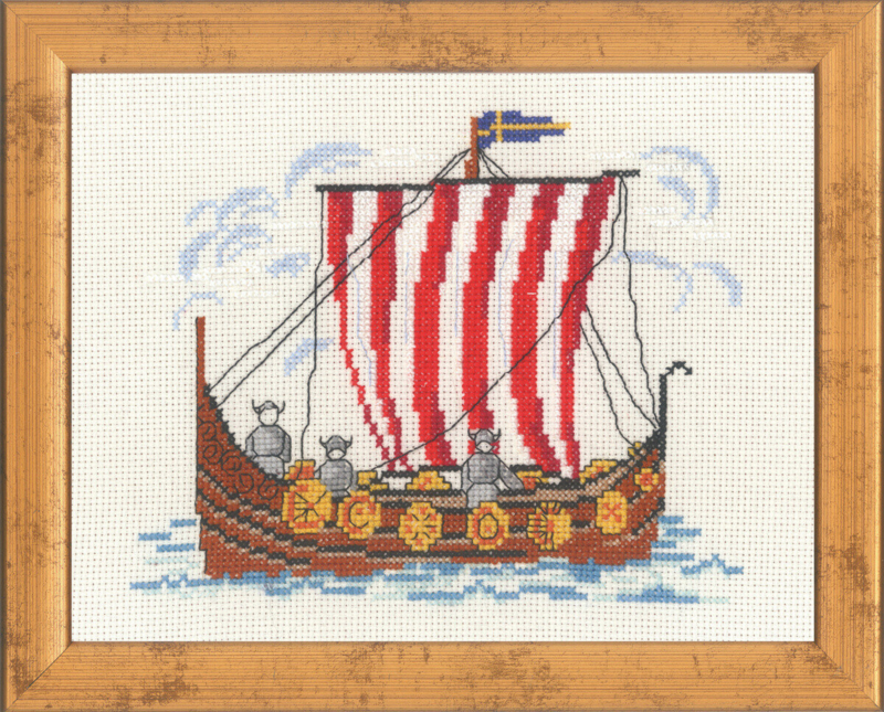 Broderikit Vikingaskepp svensk 535 221 x 26 cm