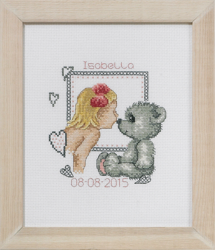 Broderikit Bamsepuss Isabella 19 x 23 cm