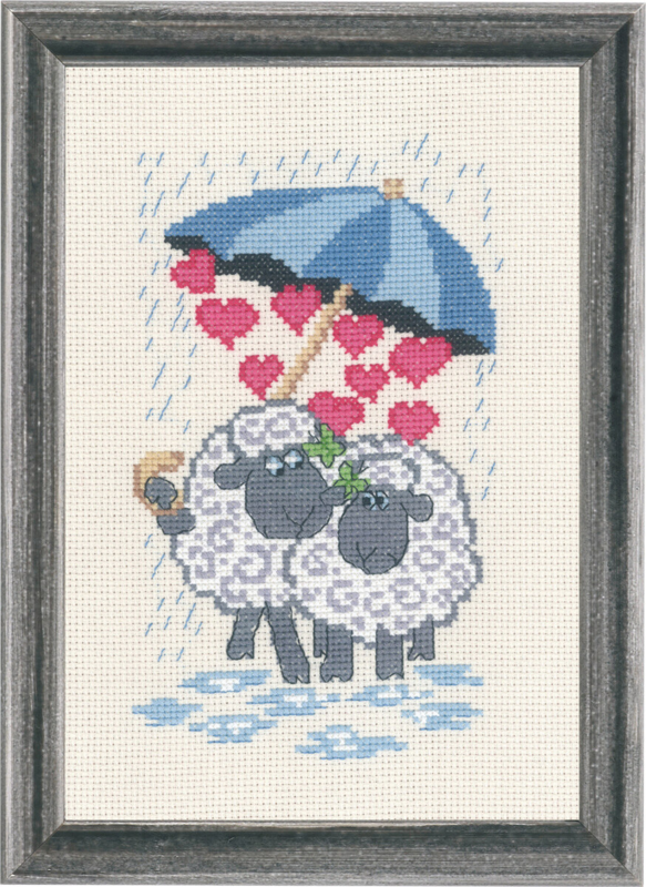 Broderikit Fårkärlek 15 x 22 cm
