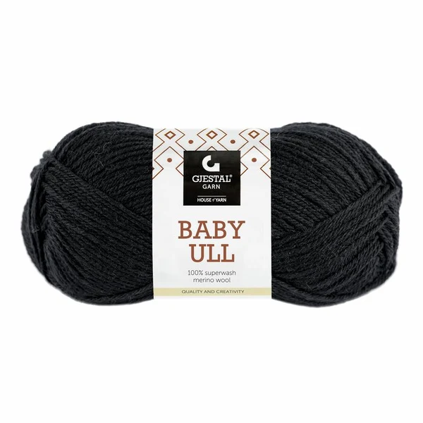 Gjestal Baby Ull 0090 Svart