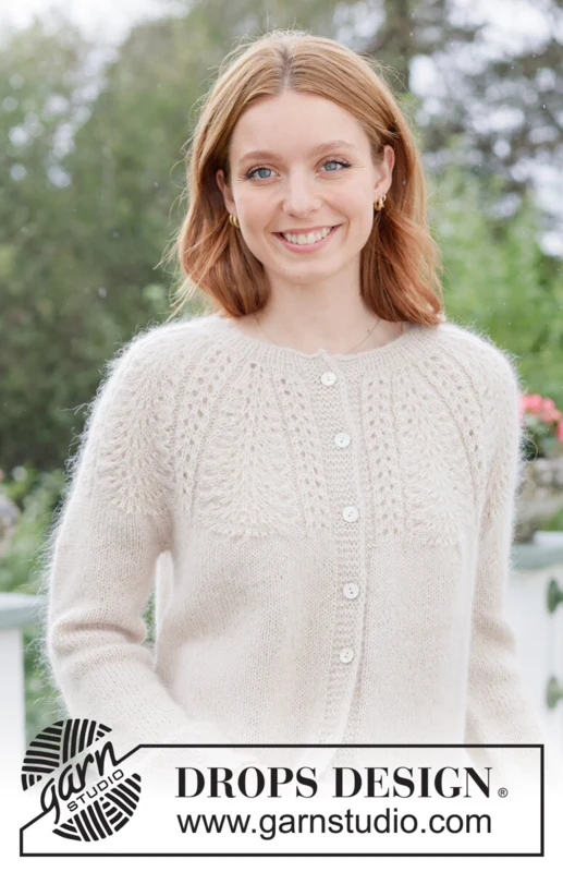 268-6 Meringue Bliss Cardigan by DROPS Design
