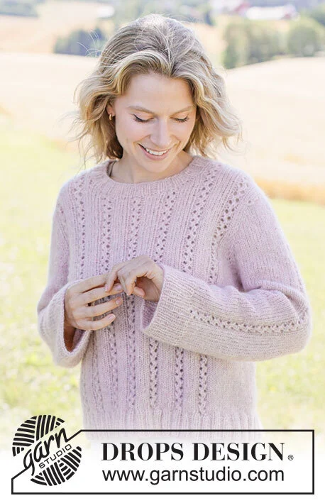 267-10 Rose Pearl Sweater by DROPS Design