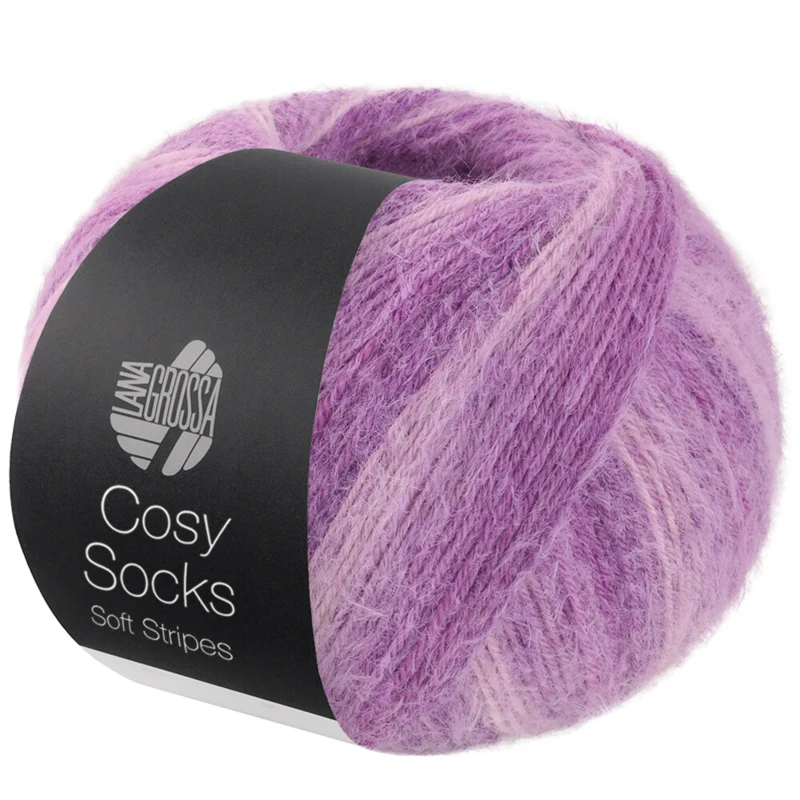 Lana Grossa Cosy Socks Soft Stripes 114 Ljuslila/lila/violett
