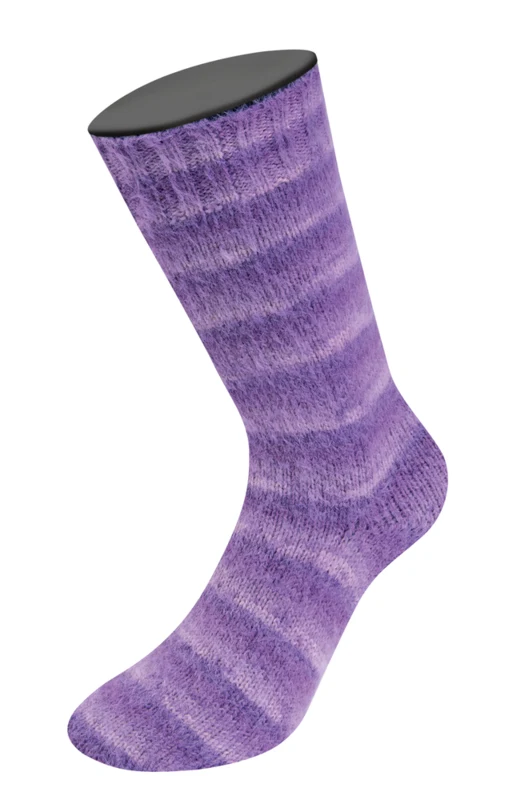 Lana Grossa Cosy Socks Soft Stripes 114 Ljuslila/lila/violett