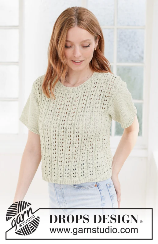 266-26 Sweet Lime Top by DROPS Design