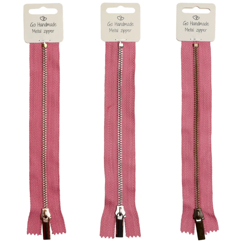 Go Handmade Metallblixtlås Rosa: Guld, silver och brons