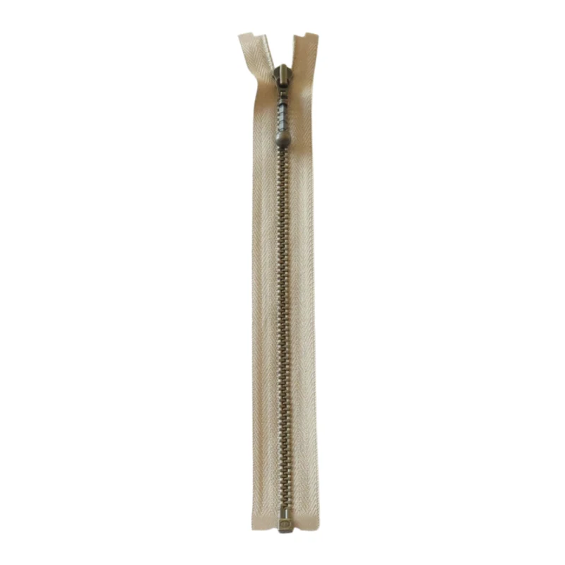 YKK Delbar Blixtlås Metall 4 mm (25-65 cm) 573 Beige, Antik mässing