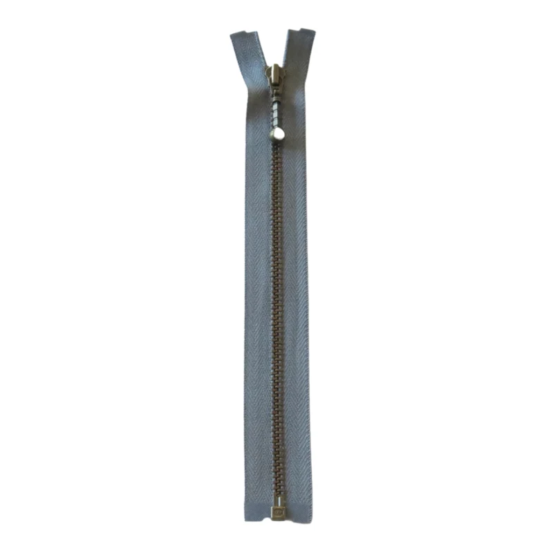 YKK Delbar Blixtlås Metall 4 mm (25-65 cm) 578 Grå, Antik mässing
