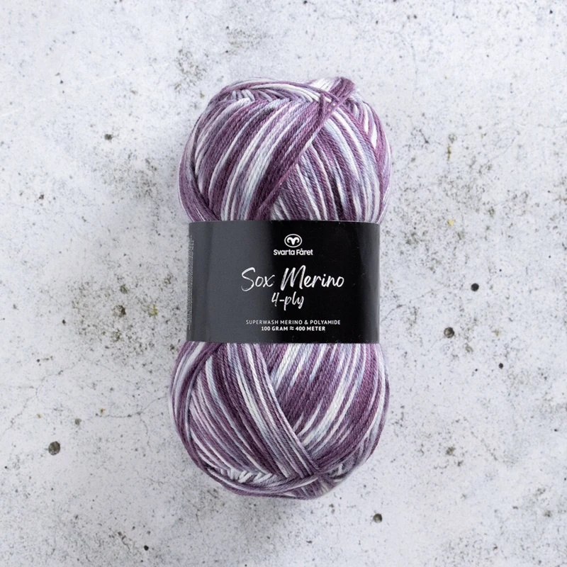 Svarta Fåret Sox Merino 4 ply 12 Statisk skärm