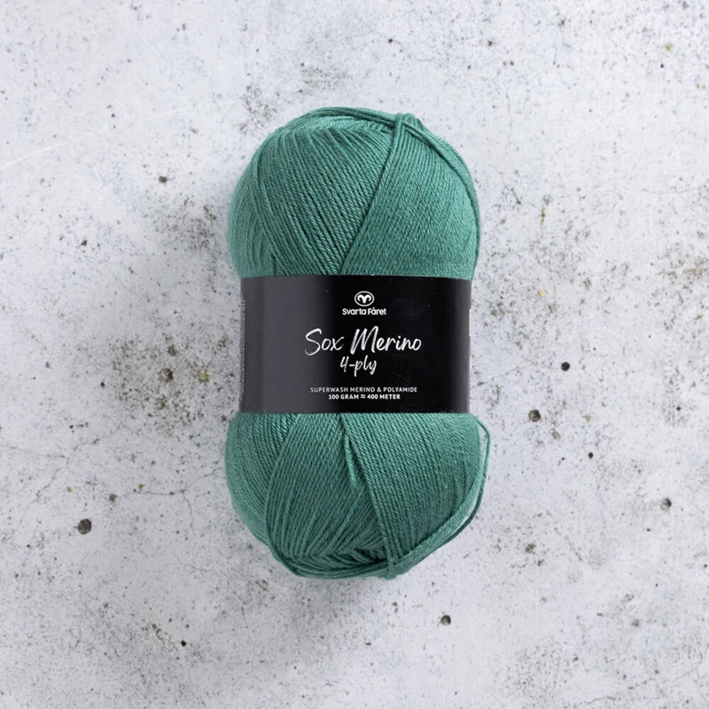 Svarta Fåret Sox Merino 4 ply 01 Blågrönt bläck