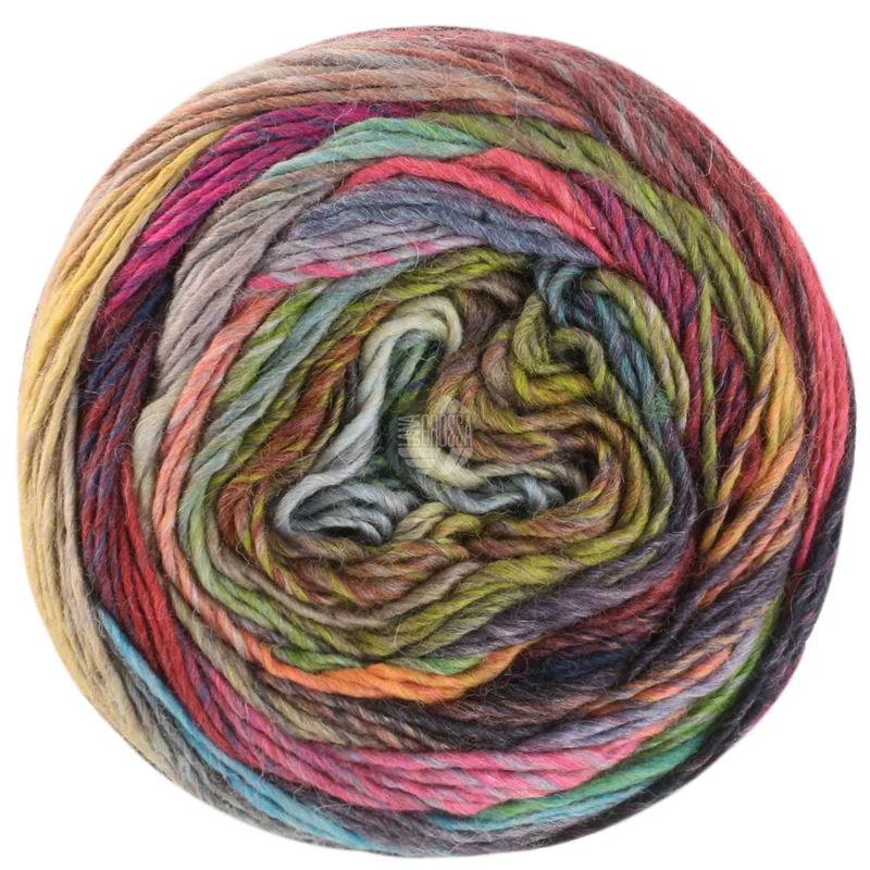 Lana Grossa Colorissimo 217 Lime/Olivgrön/Ljusgrå/Mörkgrå/Gråblå/Taupe/Gråbrun/Grålila/Rosa/Mörkgrön