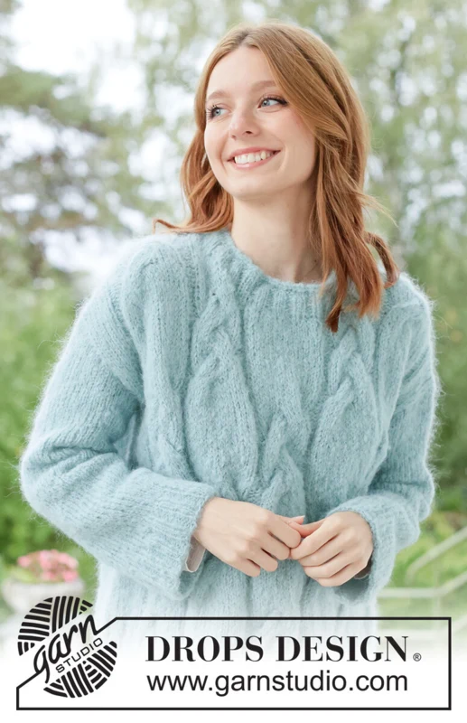 266-23 Knotted Vine Sweater by DROPS Design