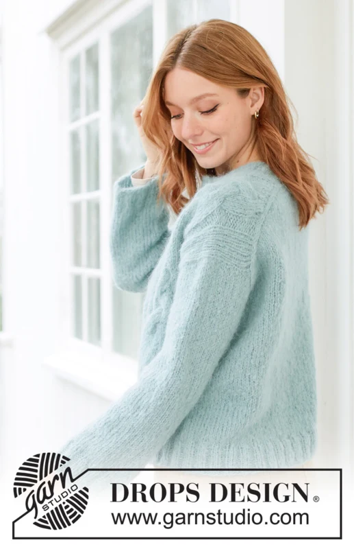 266-23 Knotted Vine Sweater by DROPS Design