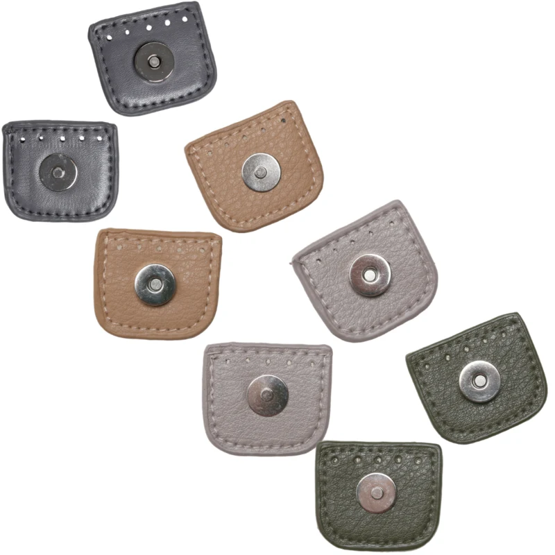 Go Handmade Magnetiskt Trycklås 4 cm Grå, aprikos, beige och grön med silver