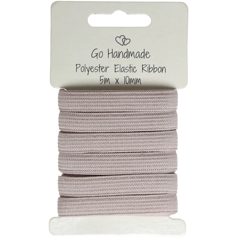 Go Handmade Elastiskt Band: 5 m x 10 mm, Champinjon