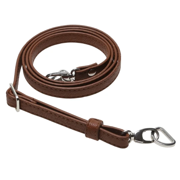 Go Handmade Taskeskulderrem 130 cm, 12 mm, Brun, Silver
