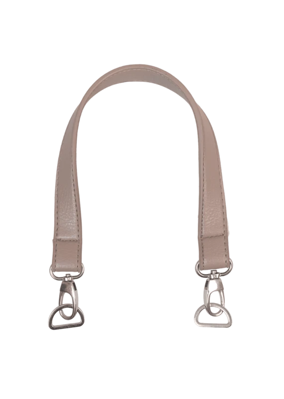 Go Handmade Väskhandtag med karbinhake med D-ring: 50 x 2,5 cm, Beige/Silver